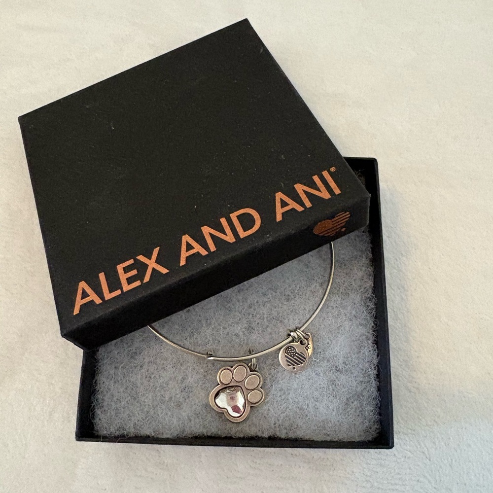 Alex and Ani Prints of Love Bracelet Adorned with Swarovski Crystals